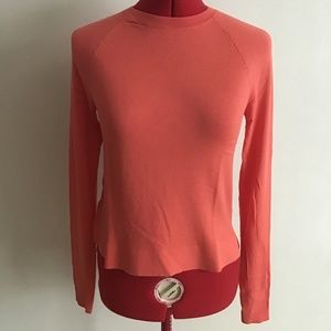 LOFT XS salmon crew neck sweater EUC